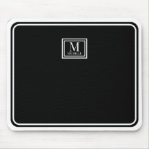 Minimalistische Zwarte Monogram Dubbele Rand