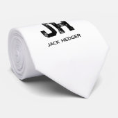 MINIMALISTISCHE ZWARTE MONOGRAMME MET TWEE LETTERS STROPDAS (Opgerold)