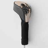 Minimalistische Zwarte Octopus AKA Golf Head Cover (Schuin)