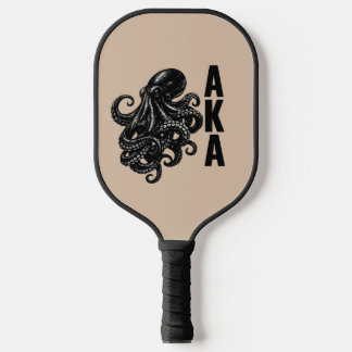 Minimalistische Zwarte Octopus AKA Pickleball Padd Paddle