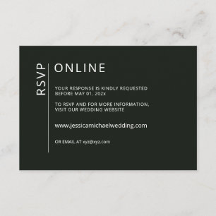 Minimalistische zwarte online RSVP-kaart Informatiekaartje