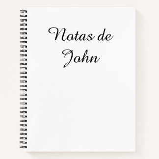 Minimalistische zwarte op witte Notas Spaanse noti Notitieboek