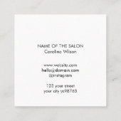 Minimalistische zwarte pastelschaar Haarstylist Vierkante Visitekaartje (Achterkant)