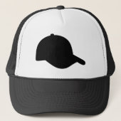 Minimalistische Zwarte Pet Silhouet Truckerhoed (Voorkant)