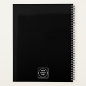 Minimalistische zwarte planner | Aangepast bedrijf (Achterkant)