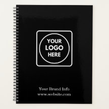 Minimalistische zwarte planner | Aangepast bedrijf
