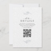 Minimalistische zwarte pluche witte paisley RSVP  Kaart (Voorkant)