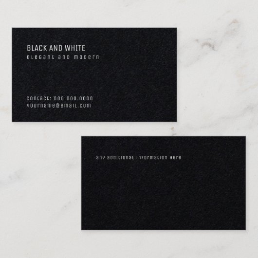 minimalistische zwarte premie pro visitekaartje (Voorkant / Achterkant)