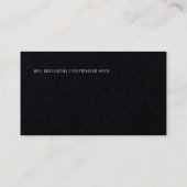 minimalistische zwarte premie pro visitekaartje (Achterkant)