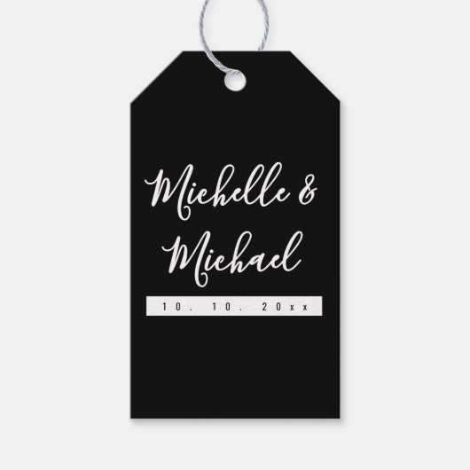 Minimalistische Zwarte Professionele Moderne Cadeaulabel (Voorkant)