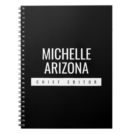 Minimalistische Zwarte Professionele Moderne Notitieboek (Voorkant)