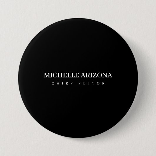 Minimalistische Zwarte Professionele Moderne Ronde Button 7,6 Cm (Voorkant)