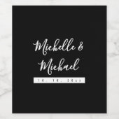 Minimalistische Zwarte Professionele Moderne Wijn Etiket (Enkel label)