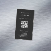 Minimalistische zwarte professionele scanbare QR-c Magnetisch Visitekaartje (Voorbeeld)