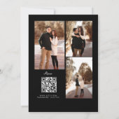 Minimalistische zwarte QR-code voor foto's in één  Kaart (Achterkant)