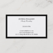 Minimalistische zwarte rand op wit visitekaartje (Achterkant)