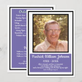 Minimalistische zwarte rand Paarse naam Quote Uitv Programmakaart (Voorkant / Achterkant)