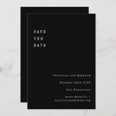 Minimalistische Zwarte Retro Schrijfmachine Letter Save The Date (Voorkant / Achterkant)