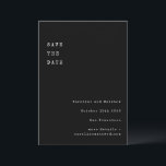 Minimalistische Zwarte Retro Schrijfmachine Letter Save The Date<br><div class="desc">Minimalistische Zwarte Retro Schrijfmachine Typografie Huwelijk Save the Date</div>