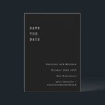 Minimalistische Zwarte Retro Schrijfmachine Letter Save The Date<br><div class="desc">Minimalistische Zwarte Retro Schrijfmachine Typografie Huwelijk Save the Date</div>