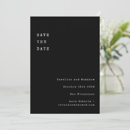 Minimalistische Zwarte Retro Schrijfmachine Letter Save The Date