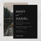 Minimalistische zwarte Romantische foto van Elegan Kaart (Voorkant / Achterkant)