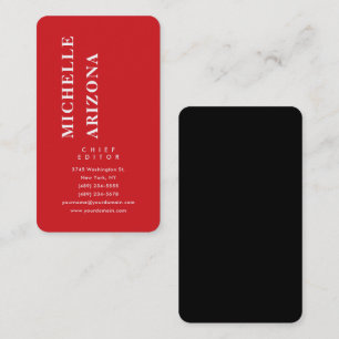 Minimalistische Zwarte Rood & Witte Professionele  Visitekaartje