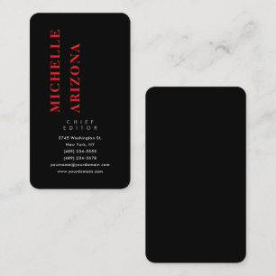 Minimalistische Zwarte Rood & Witte Professionele  Visitekaartje