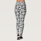 Minimalistische zwarte rozen met lichtgrijze stele leggings (Achterkant)