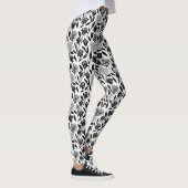 Minimalistische zwarte rozen met lichtgrijze stele leggings (Rechts)