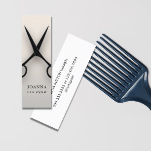 Minimalistische zwarte schaar-haarlijst mini visitekaartje