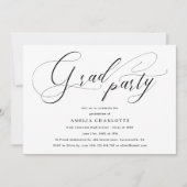 Minimalistische Zwarte Script Calligrafie Grad Fee Kaart (Voorkant)