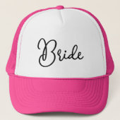Minimalistische Zwarte Script Hen Party Bruid Trucker Pet (Voorkant)