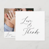 Minimalistische zwarte script liefde Bedankt bruil (Voorkant / Achterkant)