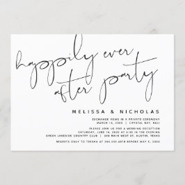 Minimalistische Zwarte Script, Trouw Elopement Fee Kaart
