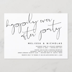 Minimalistische Zwarte Script, Trouw Elopement Fee Kaart