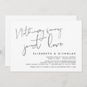 Minimalistische zwarte script, trouwfeest kaart (Voorkant / Achterkant)