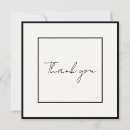 Minimalistische zwarte scripts Elegante foto bruil Bedankkaart