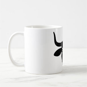 Minimalistische zwarte stierenkop os silhouet koffiemok