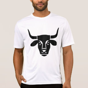 Minimalistische zwarte stierenkop os silhouet t-shirt