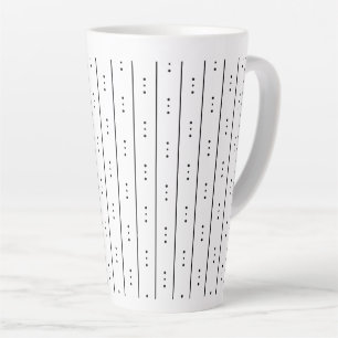 Minimalistische zwarte Stippen & lijnen Latte Mok