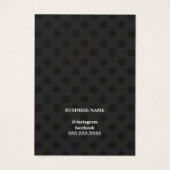 Minimalistische zwarte Stippen met zwarte glans di Visitekaartje (Achterkant)