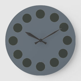 Minimalistische zwarte Stippen op aangepaste kleur Grote Klok