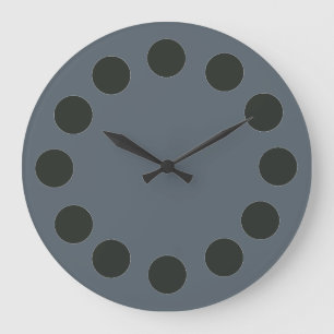 Minimalistische zwarte Stippen op aangepaste kleur Grote Klok