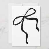 Minimalistische zwarte strik baby shower brunch kaart (Achterkant)
