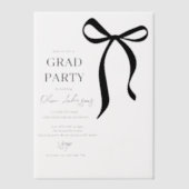 Minimalistische zwarte strik | Elegant modern Afst Vellum Uitnodigingen (Voorkant)