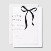 Minimalistische zwarte strik | Elegant modern Afst Vellum Uitnodigingen (Offset)
