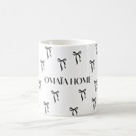 Minimalistische zwarte strikpatroon koffiemok