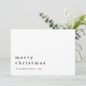 Minimalistische zwarte tekst Wit Vrolijk Kerstfees Kaart (Staand voorkant)