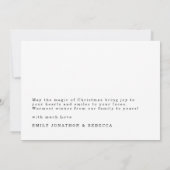 Minimalistische zwarte tekst Wit Vrolijk Kerstfees Kaart (Achterkant)